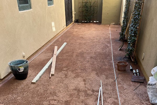 walkway being paved